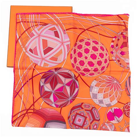 hermes scarf art du tamari|HERMES Silk L'Art du Temari Scarf 90 Black .